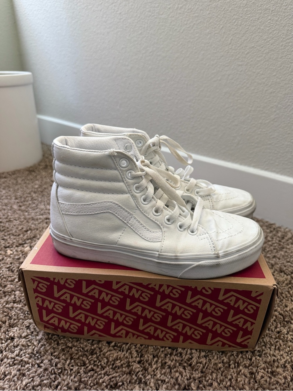 Vans White High-Top Canvas Sneakers